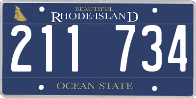 RI license plate 211734