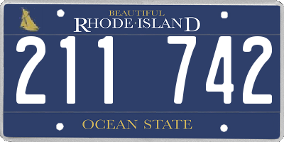 RI license plate 211742