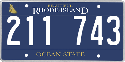 RI license plate 211743