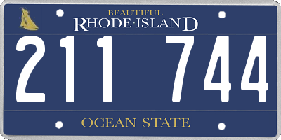 RI license plate 211744