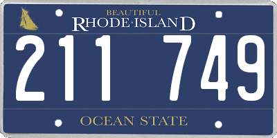 RI license plate 211749