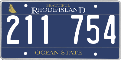 RI license plate 211754