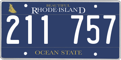 RI license plate 211757