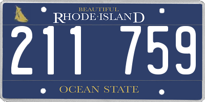 RI license plate 211759