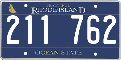 RI license plate 211762