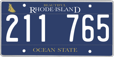 RI license plate 211765