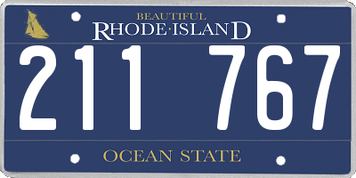 RI license plate 211767