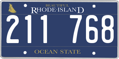 RI license plate 211768