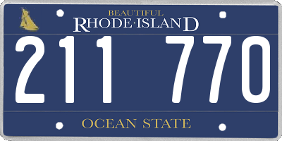 RI license plate 211770