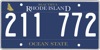 RI license plate 211772