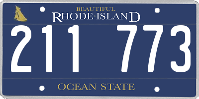 RI license plate 211773