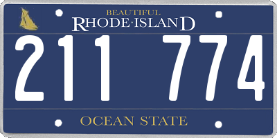 RI license plate 211774