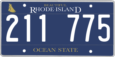 RI license plate 211775