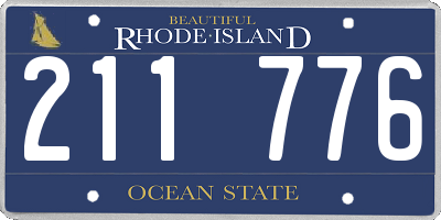 RI license plate 211776