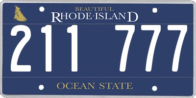 RI license plate 211777