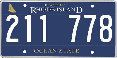 RI license plate 211778