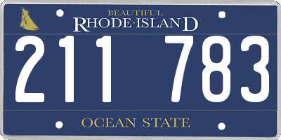 RI license plate 211783