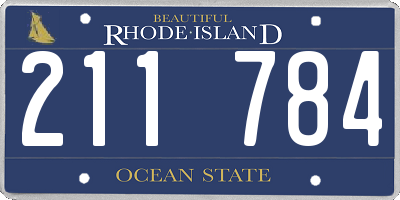 RI license plate 211784