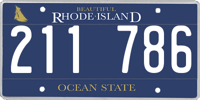 RI license plate 211786