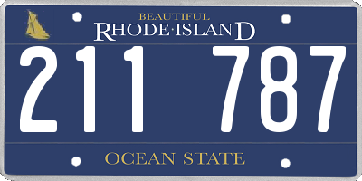 RI license plate 211787