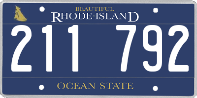 RI license plate 211792