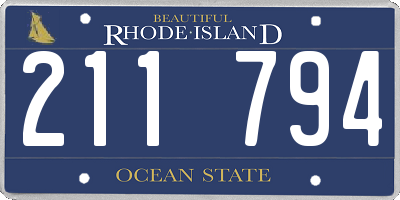 RI license plate 211794