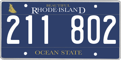 RI license plate 211802