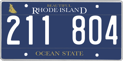 RI license plate 211804