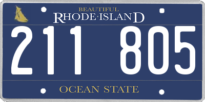RI license plate 211805