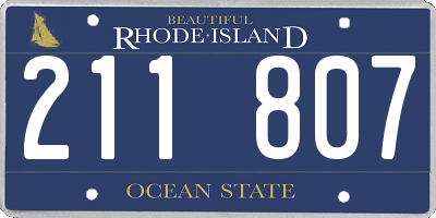 RI license plate 211807