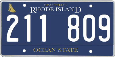 RI license plate 211809