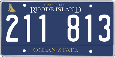 RI license plate 211813