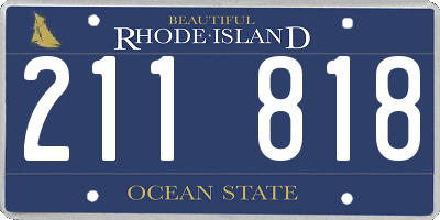 RI license plate 211818