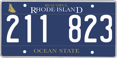 RI license plate 211823