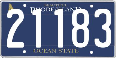RI license plate 21183