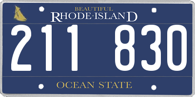 RI license plate 211830