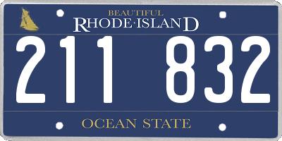 RI license plate 211832