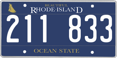 RI license plate 211833