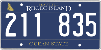 RI license plate 211835