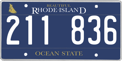 RI license plate 211836