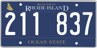 RI license plate 211837