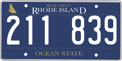 RI license plate 211839