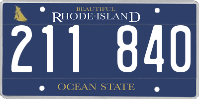 RI license plate 211840