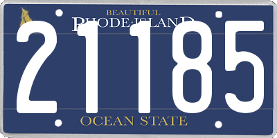 RI license plate 21185
