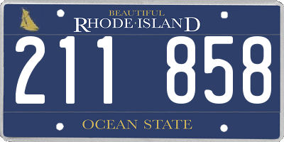 RI license plate 211858