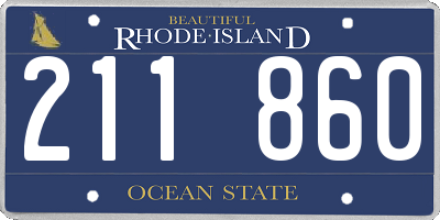 RI license plate 211860