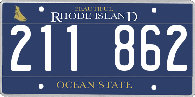 RI license plate 211862