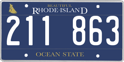 RI license plate 211863