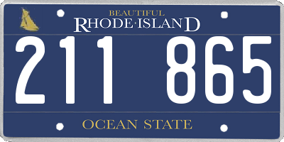 RI license plate 211865