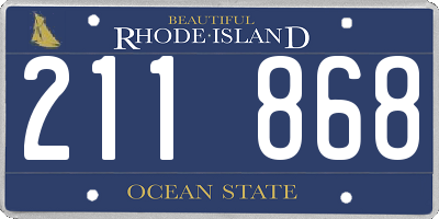 RI license plate 211868